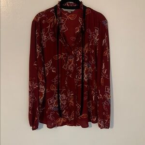 Floral Burgundy Blouse